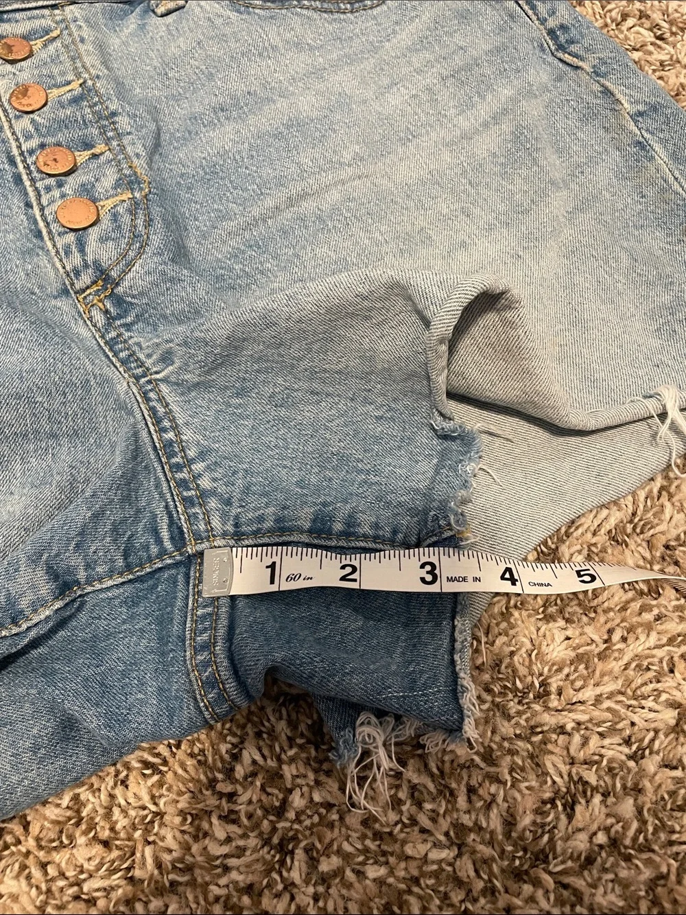 Universal Thread Button-Front Jean Shorts - Picture 5 of 5